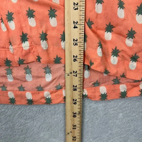 Kenny Flowers Mens XXL Orange Pineapple Print Short Sleeve Button Up Shirt EUC - Picture 5 of 7